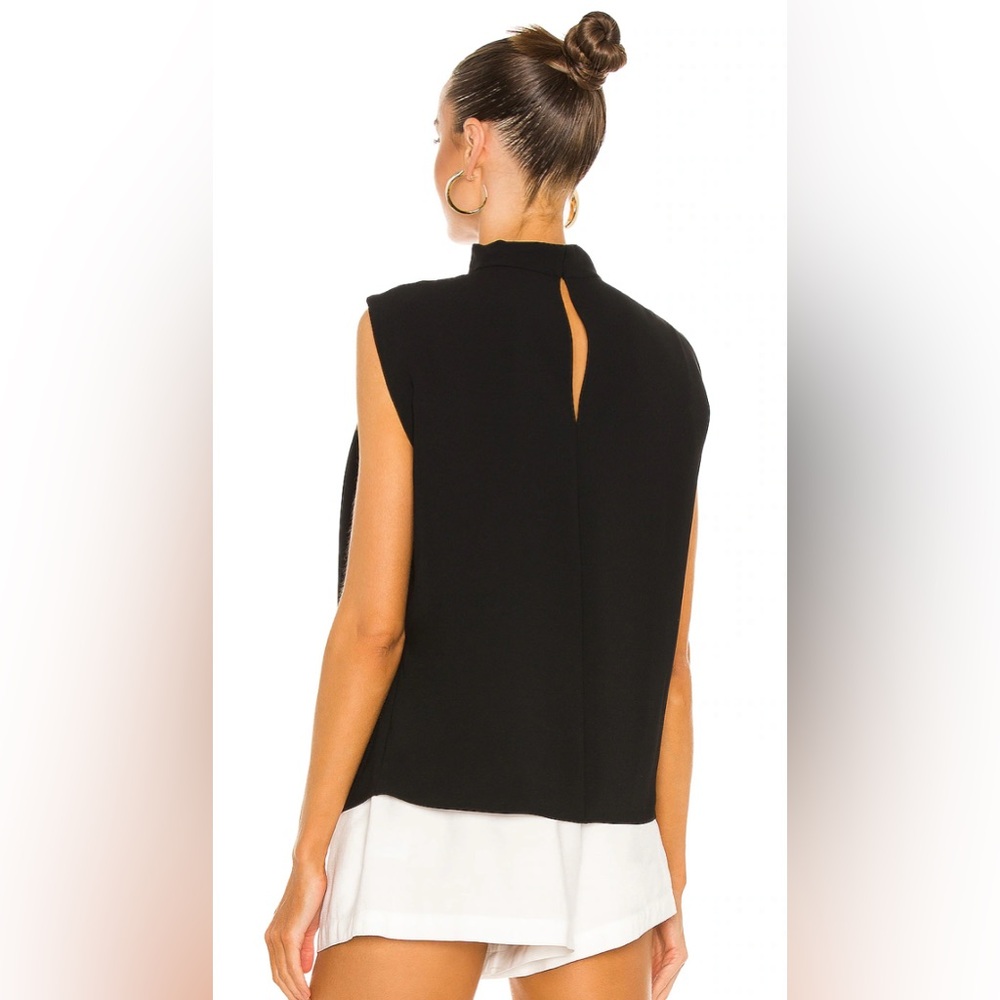 Amanda Uprichard Sleeveless Fabienne Top Size Medium Black - Picture 3 of 5